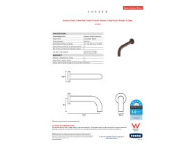 Specification Sheet - Sussex Scala 25mm Wall Outlet Curved 160mm Living Rustic Bronze (6 Star)