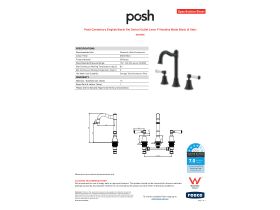Specification Sheet - Posh Canterbury English Basin Set Swivel Outlet Lever P Handles Matte Black (4 Star)