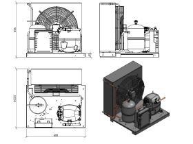 Tecumseh Condensing Unit R404A CAJT4519ZHR-FZ-S 1 1/2 HP