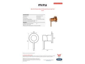 Specification Sheet - Mizu Drift Shower Mixer Kit Brushed Bronze Lead Free
