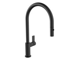 Hero - Nobili Flag Gooseneck Pull Out Sink Mixer Tap Brushed Gunmetal (4 Star)