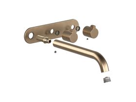 Supporting Image - Faucet Strommen Vara Fin Wall Basin / Bath Hostess Tap System Right Hand 200mm Kit Discovery Bronze (6 Star) Lead Free