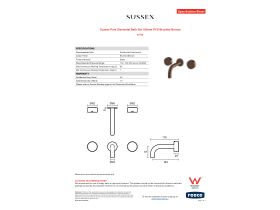 Specification Sheet - Sussex Pure Elemental Bath Set 160mm PVD Brushed Bronze