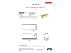 Specification Sheet - Sussex Scala Robe Hook LUX PVD Brushed Pure Gold