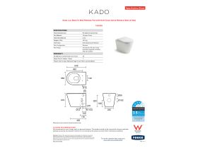 Specification Sheet - Kado Lux Back To Wall Rimless Pan with Soft Close Quick Release Seat (4 Star)