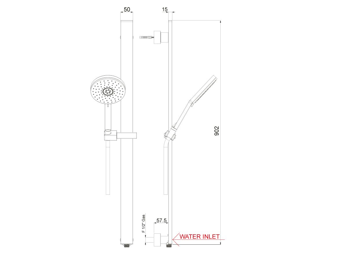 Nikles Pure Single Waterrail 140mm Chrome (3 Star)
