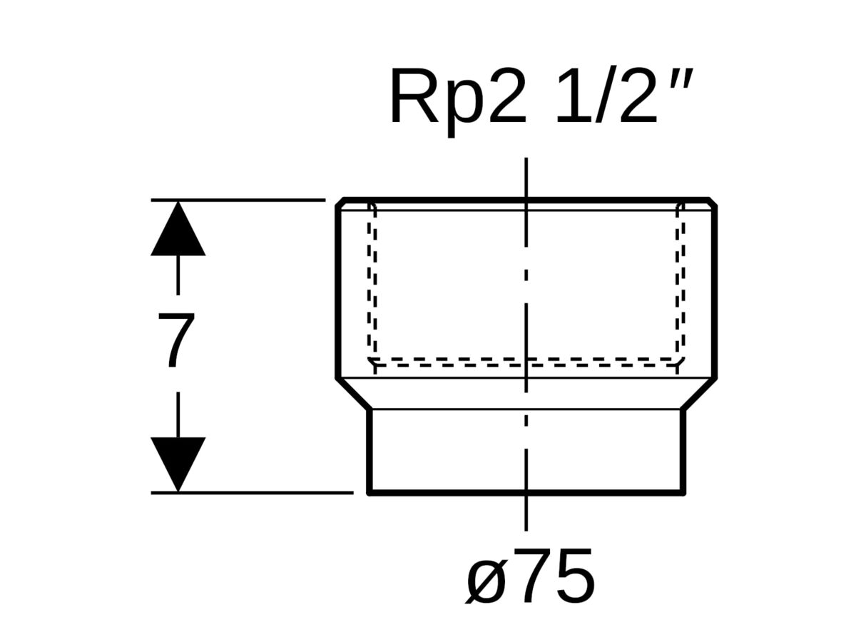 Geberit Adaptor - Female 75mm x 65mm