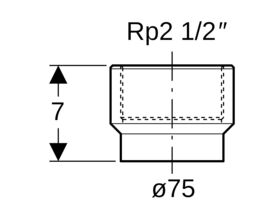 Geberit Adaptor - Female 75mm x 65mm