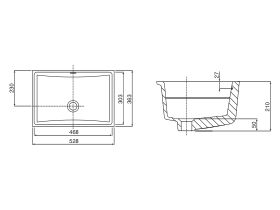 Posh Solus Under Counter Basin 530 x 365mm No Taphole White
