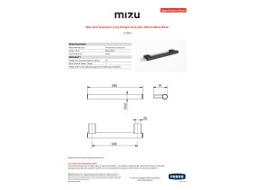 Specification Sheet - Mizu Drift Assisted Living Straight Grab Rail 300mm Matte Black