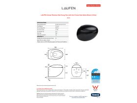 Specification Sheet - LAUFEN Alessi Rimless Wall Hung Pan with Soft Close Seat Matte Black (4 Star)
