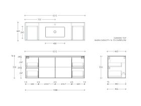 Posh Domaine Conventional 1500 Single Wall Hung Ceramic