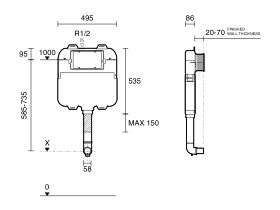 Hideaway+ Inwall Cistern Back to Wall (4 Star)