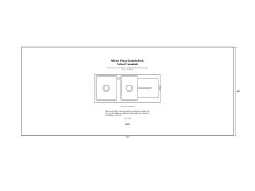 Cut Out Template - Memo Freya 1 3/4 Sink 1 Taphole Left Hand Bowl with Drainer Granite Black