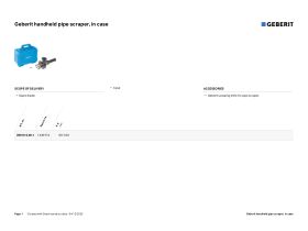 Specification Sheet - Geberit Handheld Pipe Scraper 63-160mm