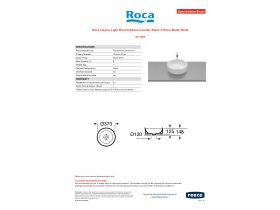 Specification Sheet - Roca Inspira Light Round Above Counter Basin 370mm Matte White