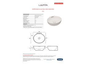 Specification Sheet - LAUFEN Alessi Counter Basin 450mm Matte White