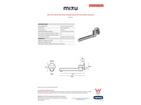 Specification Sheet - Mizu Drift Swivel Bath Outlet Straight Spout 227mm Brushed Gunmetal
