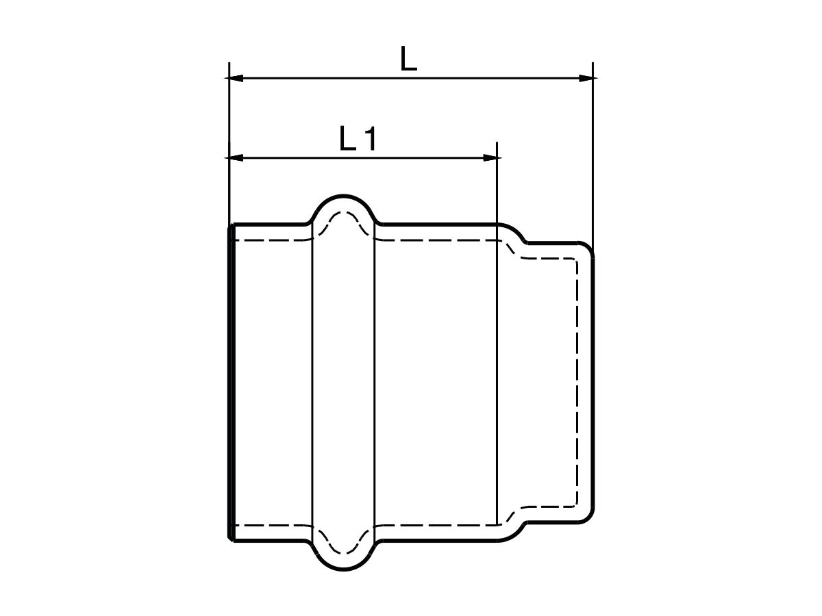 >B< Press Stainless Steel Stop End
