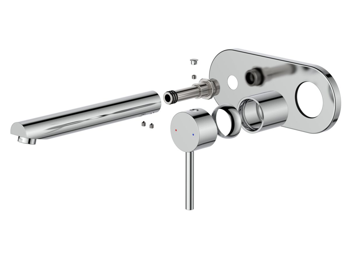 Supporting Image - Posh Bristol Pin Basin / Bath Wall Mixer Tap Set Chrome (5 Star) Lead Free