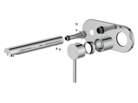 Supporting Image - Posh Bristol Pin Basin / Bath Wall Mixer Tap Set Chrome (5 Star) Lead Free