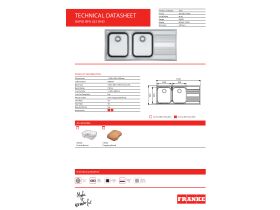 Technical Guide - Franke Rapid RPX621 Double Bowl Inset Sink Pack Left Hand Bowl Right hand Drainer Stainless Steel