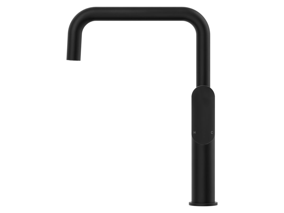 Mizu Soothe MK2 Gooseneck Sink Mixer Tap Square Matte Black (5 Star)