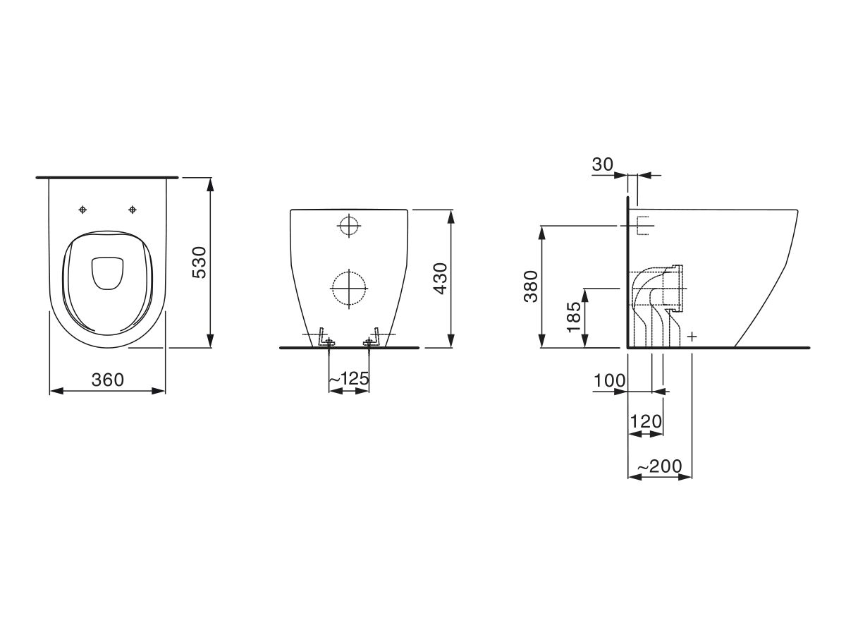 LAUFEN Pro A Rimless BTW Pan Only White (4 Star)