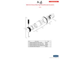 Component Listing - Milli Etch Shower Mixer Tap Trimset Brushed Gunmetal