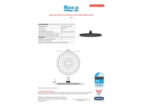 Specification Sheet - Roca Ona ABS Overhead Shower 250mm Matte Black (3 Star)