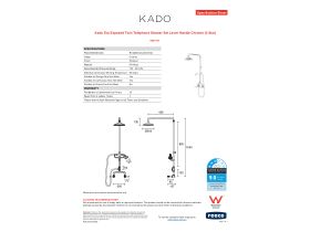 Specification Sheet - Kado Era Exposed Twin Telephone Shower Set Lever Handle Chrome (3 Star)