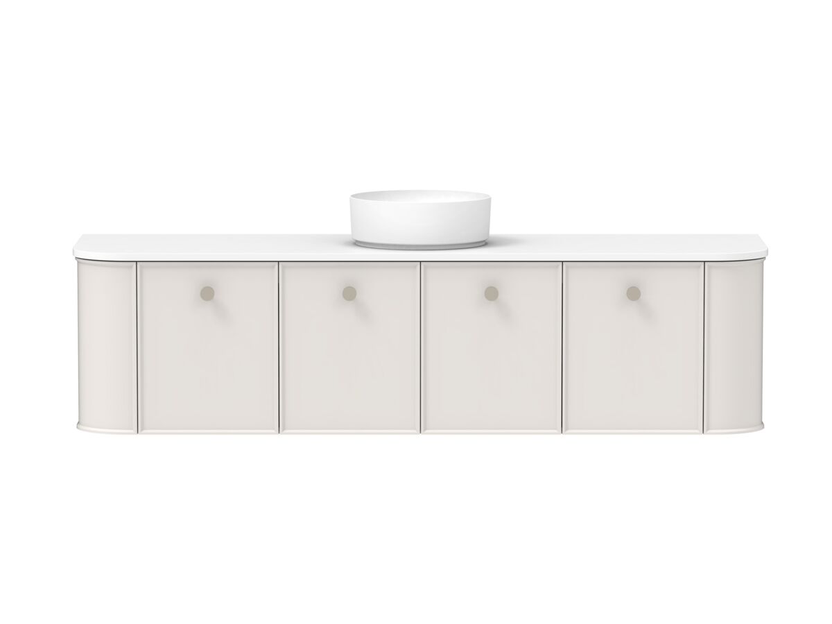 Supporting Image - Kado Era Double Curve All Door 1800mm Wall Hung Vanity with Centre Basin 20mm Top Feather Grey