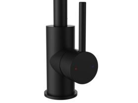 Supporting Image - Posh Bristol Pin Gooseneck Sink Mixer Tap Matte Black (4 Star) Lead Free - Handle