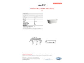 Specification Sheet - LAUFEN Meda Back to Wall Bath 1800mm Marbond