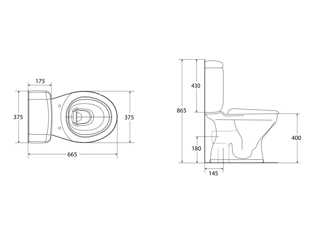 Posh Solus Round Toilet Suite Close Coupled S-Trap