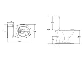 Posh Solus Round Toilet Suite Close Coupled S-Trap