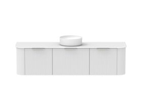 Supporting Image - Kado Neue Fluted Double Curve All Drawer 1800 Wall Hung Vanity with Centre Basin Durasein 12mm Top Ultra White