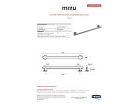 Specification Sheet - Mizu Drift 700mm Grab Rail Straight Brushed Gunmetal