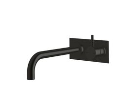 Sussex Scala 25mm Curved Wall Basin Mixer Tap System Right Hand Mixer Tap 250mm Outlet LUX PVD Matte Opium Black (6 Star)
