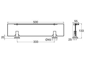 Posh Solus MK2 Glass Shelf Chrome