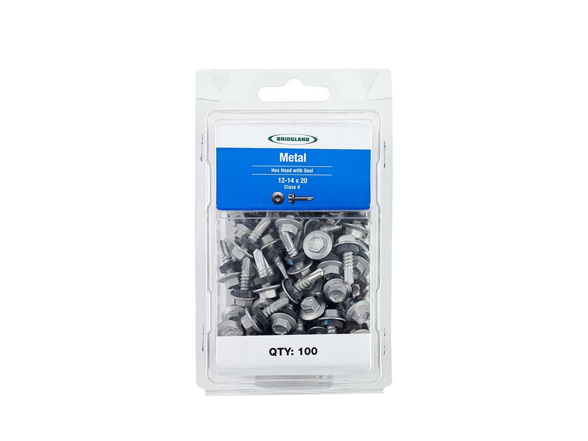 Bridgland Hexagonal Head Screw Metal Class 4 12-14 x 20mm (100)