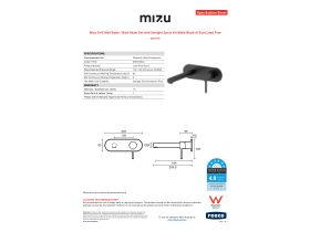 Specification Sheet - Mizu Drift Wall Basin / Bath Mixer Set with Straight Spout Kit Matte Black (6 Star) Lead Free