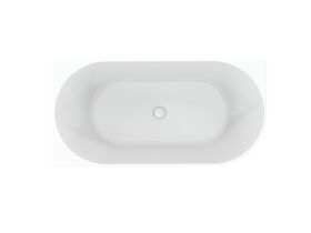 Supporting Image - Posh Solus Back to Corner Freestanding Bath 1500mm Left Corner with Overflow Matte White - Top View