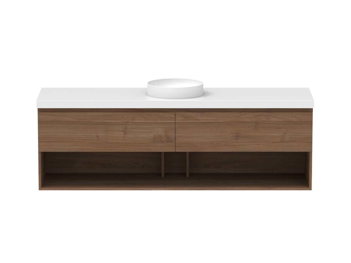 Hero - Posh Domaine 1800mm Wall Hung Vanity Unit All-Drawer Open Shelf Single Bowl 50mm Top