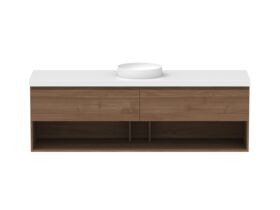 Hero - Posh Domaine 1800mm Wall Hung Vanity Unit All-Drawer Open Shelf Single Bowl 50mm Top