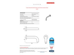 Specification Sheet - Sussex Scala 25mm Wall Outlet Curved 160mm Chrome (6 Star)