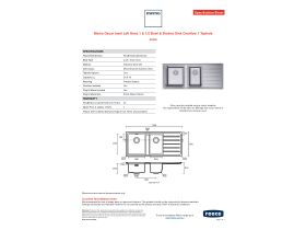 Specification Sheet - Memo Oscar Inset Left Hand 1 & 1/2 Bowl & Drainer Sink Overflow 1 Taphole
