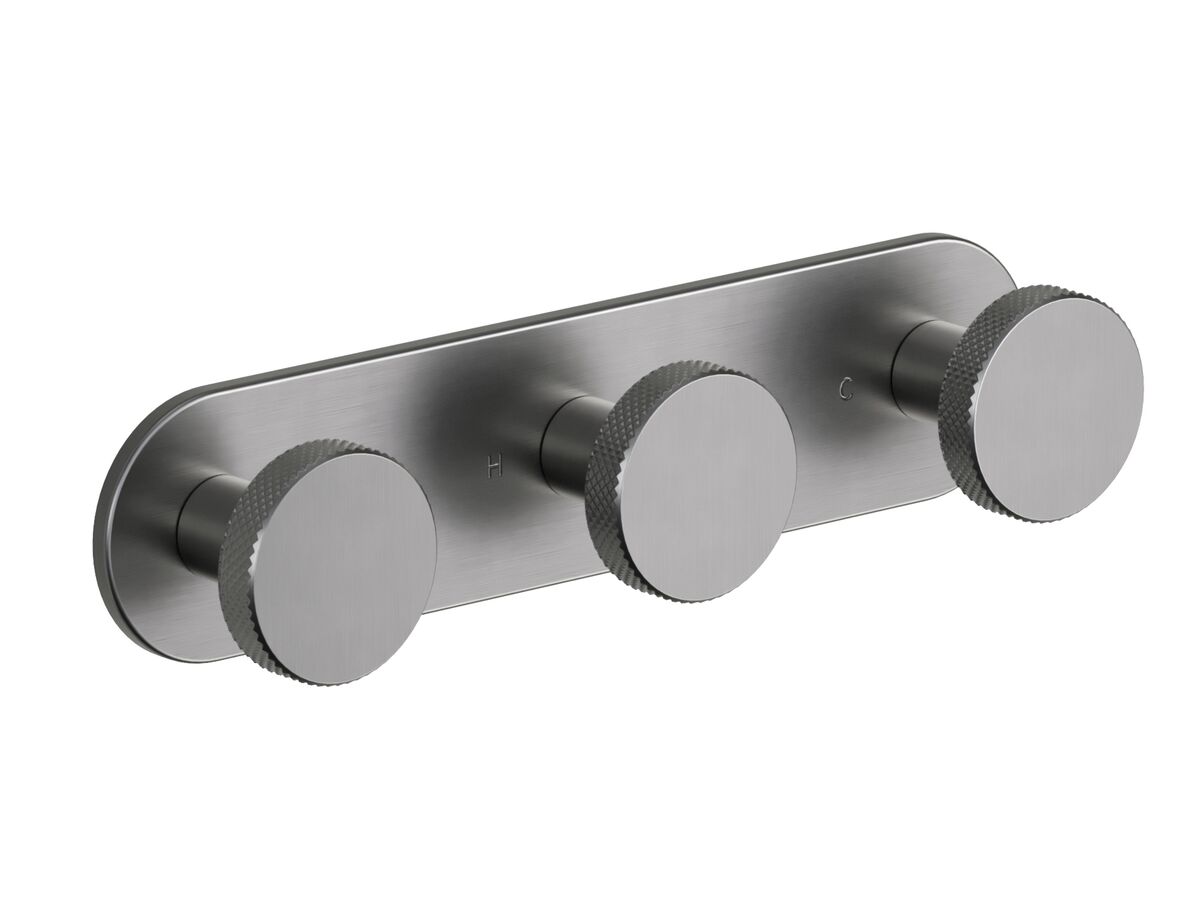 Supporting Image - Faucet Strommen Vara Disc Wall Top Assembly with Diverter Trimset Brushed Graphite Lead Free