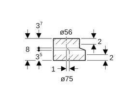 Geberit Short Eccentric Reducer 75mm x 56mm