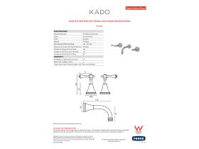 Specification Sheet - Kado Era Wall Bath Set 150mm Lever Handle Brushed Nickel